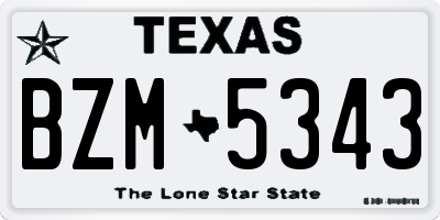 TX license plate BZM5343