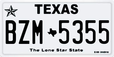 TX license plate BZM5355