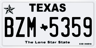 TX license plate BZM5359