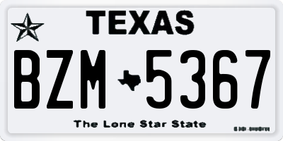 TX license plate BZM5367