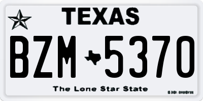 TX license plate BZM5370