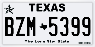 TX license plate BZM5399