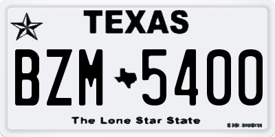 TX license plate BZM5400