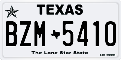 TX license plate BZM5410