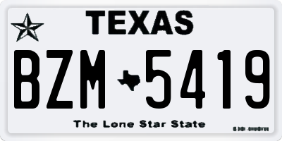 TX license plate BZM5419