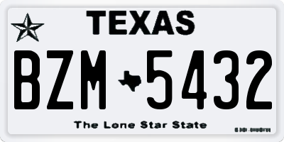 TX license plate BZM5432