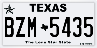TX license plate BZM5435