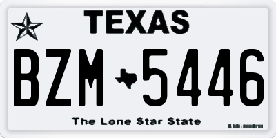 TX license plate BZM5446