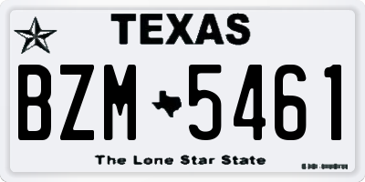 TX license plate BZM5461