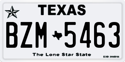 TX license plate BZM5463