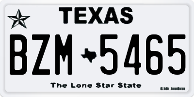 TX license plate BZM5465