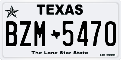 TX license plate BZM5470