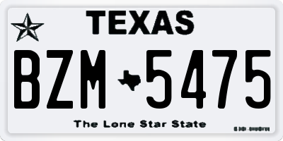 TX license plate BZM5475