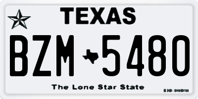 TX license plate BZM5480