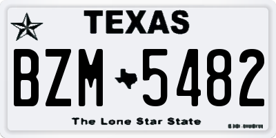 TX license plate BZM5482