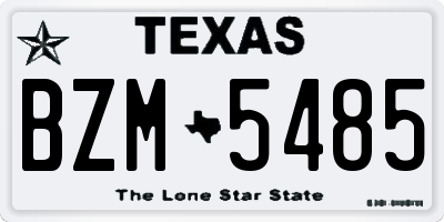 TX license plate BZM5485