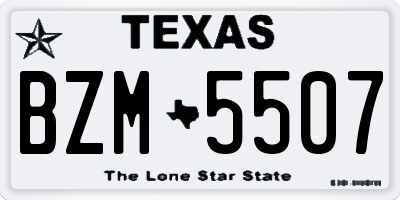 TX license plate BZM5507