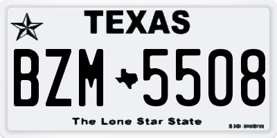 TX license plate BZM5508