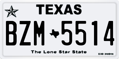 TX license plate BZM5514