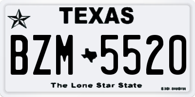 TX license plate BZM5520