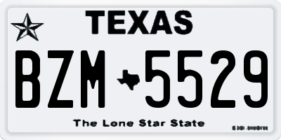 TX license plate BZM5529