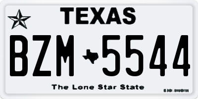 TX license plate BZM5544