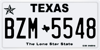 TX license plate BZM5548