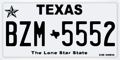 TX license plate BZM5552