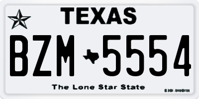 TX license plate BZM5554