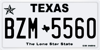 TX license plate BZM5560