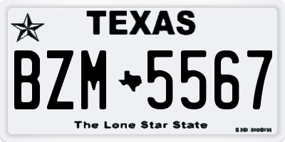 TX license plate BZM5567
