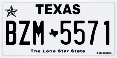 TX license plate BZM5571