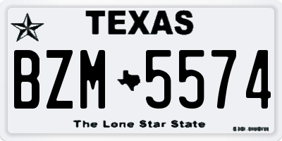 TX license plate BZM5574