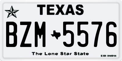 TX license plate BZM5576