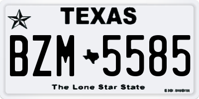 TX license plate BZM5585