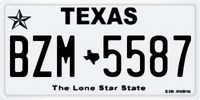 TX license plate BZM5587