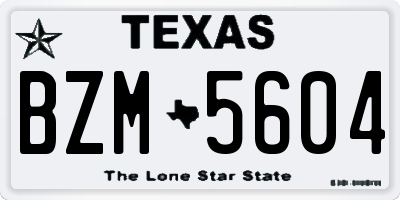 TX license plate BZM5604