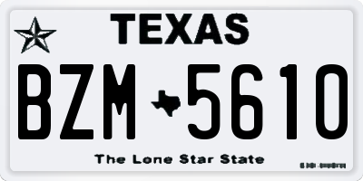 TX license plate BZM5610
