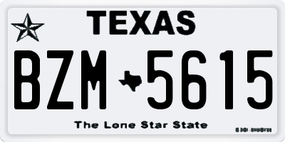 TX license plate BZM5615