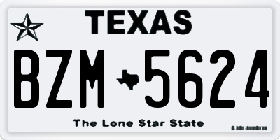 TX license plate BZM5624