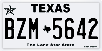 TX license plate BZM5642