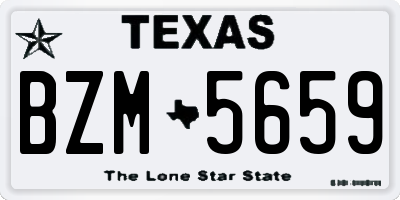 TX license plate BZM5659