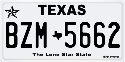 TX license plate BZM5662