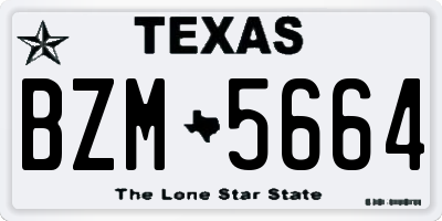 TX license plate BZM5664