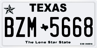 TX license plate BZM5668