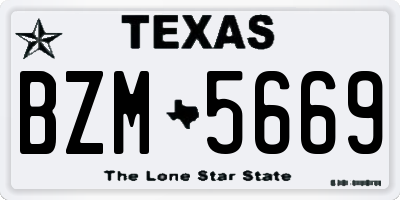TX license plate BZM5669