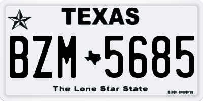 TX license plate BZM5685