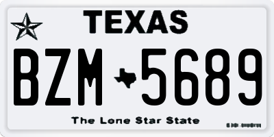 TX license plate BZM5689