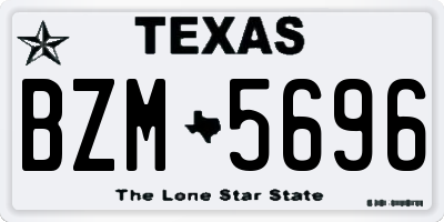 TX license plate BZM5696