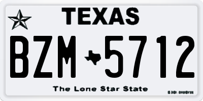 TX license plate BZM5712
